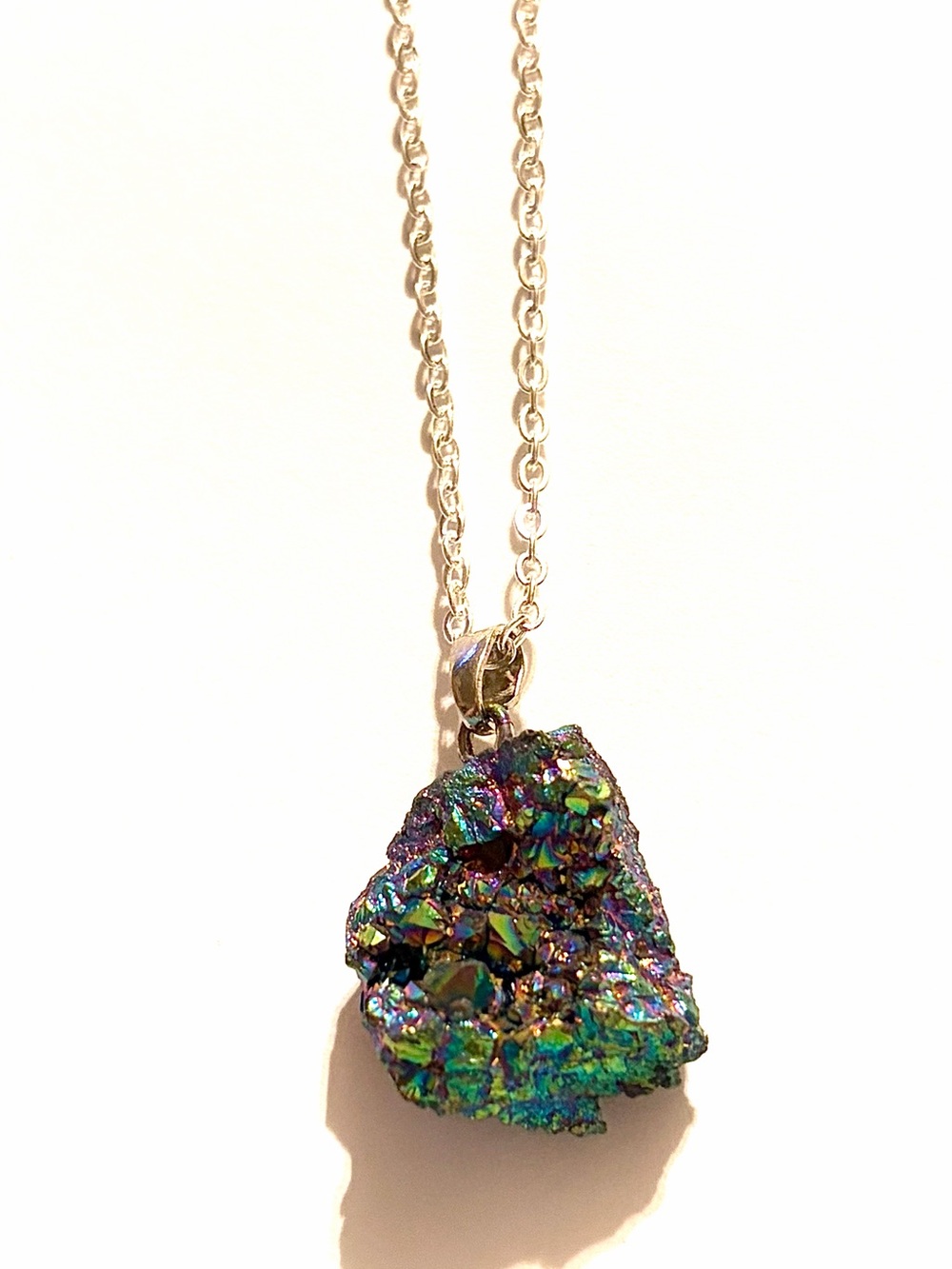 Rainbow Druzy Geode Necklace